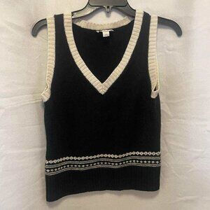 EUC Ann Taylor LOFT Black Wool Blend Sweater Vest size Small